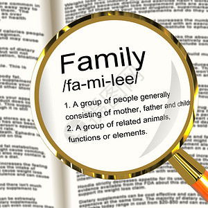 家庭定义放大镜显示妈爸和孩子们团结家庭定义放大镜显示妈爸和孩子们团结图片