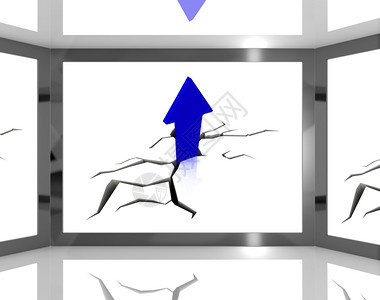 屏幕上向箭头显示突然增长或金融图片