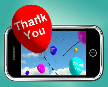 感谢气球在手机上发送的信息感谢在手机上发送的信息背景图片