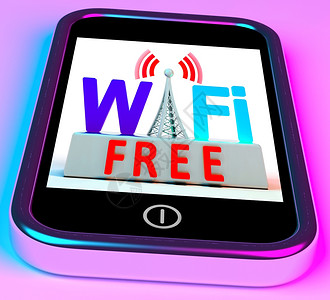 Wifi免费使用智能手机显示无线互联网和络图片