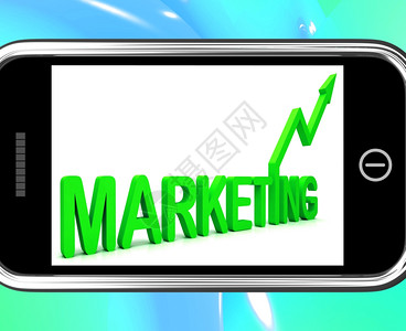 关于智能手机展示销售改善和收入的营销图片