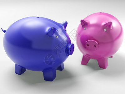 两只猪展示金融投资和安全图片