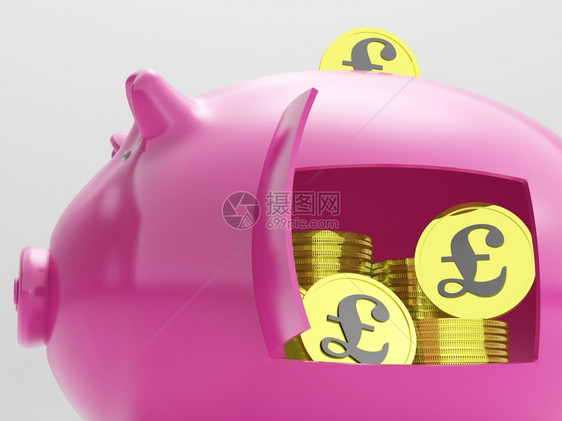 英国猪展示货币和投资图片