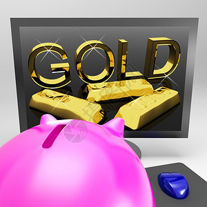 金色屏幕显示财富和金融图片
