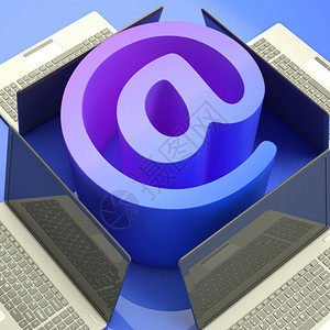 电子邮件手持笔记本电脑在网上显示邮件图片