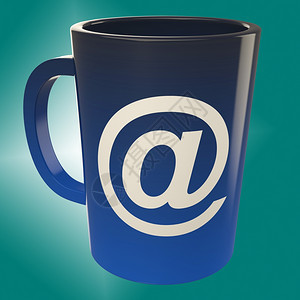 电子邮件咖啡杯展示互联网咖啡厅图片