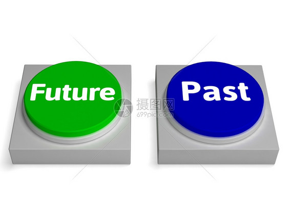 未来过去显示命运或历史的按钮图片