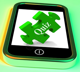 Quiz智能手机显示Exam测试或游戏图片