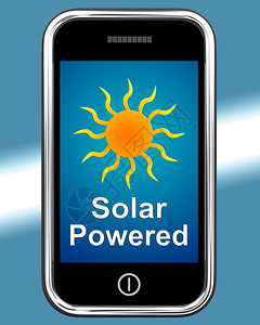 移动电话显示太阳天气预报能以电话显示替代能源和阳光为动力图片
