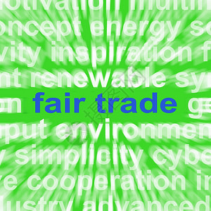 为电影和广播展示数字技术的多媒体语言公平贸易词汇意味着公平贸易产品和商图片
