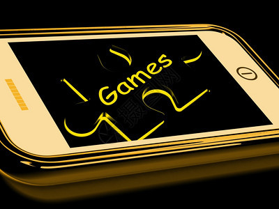 游戏智能手机展示互联网游戏和娱乐图片