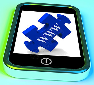 WWWWW智能手机显示互联网络和在线图片