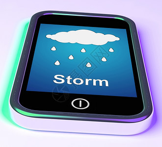 移动智能手机显示雨天气预报图片
