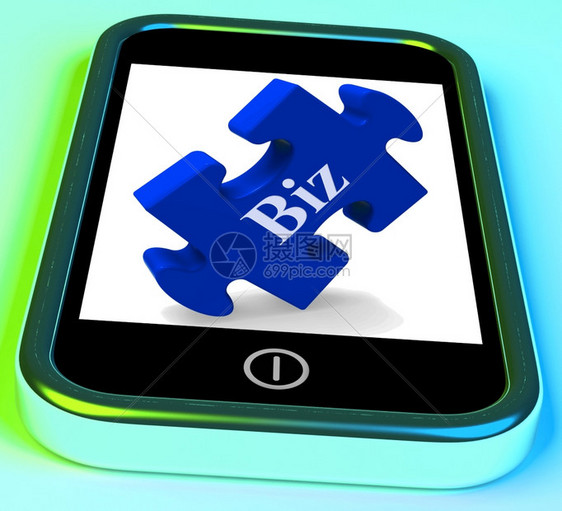 BizSmartphone显示在线商业或公司图片