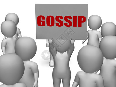 Gossip董事会字符意指秘密窃私语和谣言图片