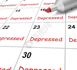 压抑的日历意味着低发或精神疾病图片