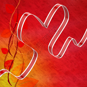 丝带心脏意味着爱的情感和吸引力图片