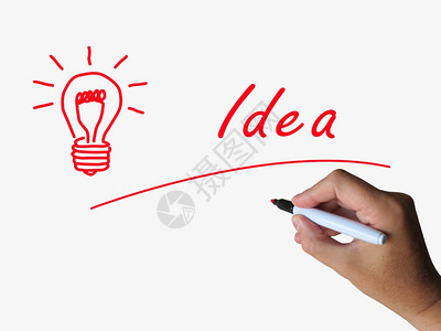 Idea和Lightbulb指明思想和概念图片