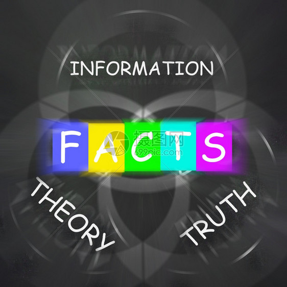 显示信息真相理论和事实的文字图片