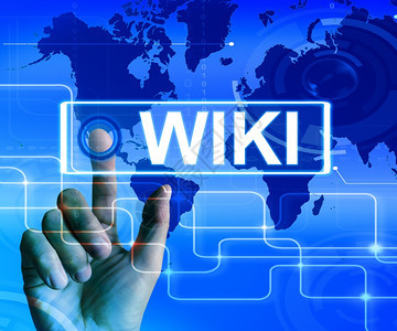 Wiki显示互联网信息和百科全书网站的维基图片