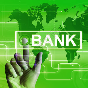 银行显示在线和因特网银行业务背景图片