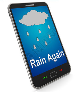 移动电话显示雨天气预报移动式显示湿天气时再次下雨图片