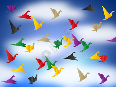 天空鸟类表示自由和逃离图片