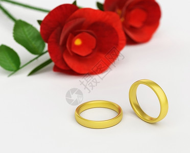 婚环显示对等和玫瑰图片