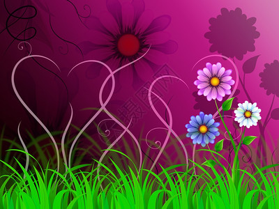 鲜花背景展示着不断增长的花朵和大自然的花朵xA背景图片