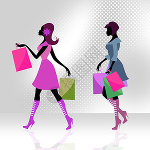 妇女购物展示零售销和女士图片