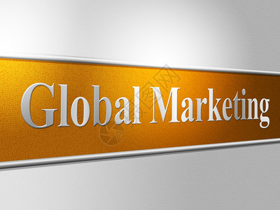 全球市场营销指示全球化售与行星背景图片