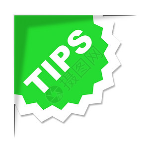 Tips提示标签意指理念援助和建议图片