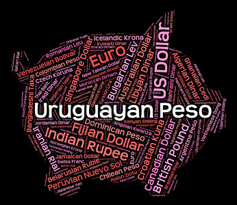 乌拉圭佩索代表货币兑换和文字图片