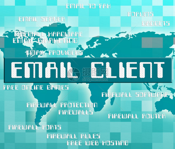 Email客户端显示电子邮件和消费者图片