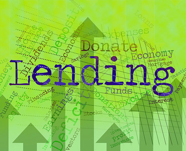 贷款单词显示预付借款和图片