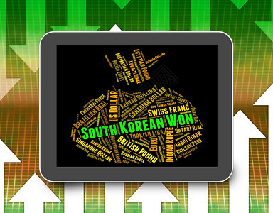 代表外币和Krw的南韩元图片