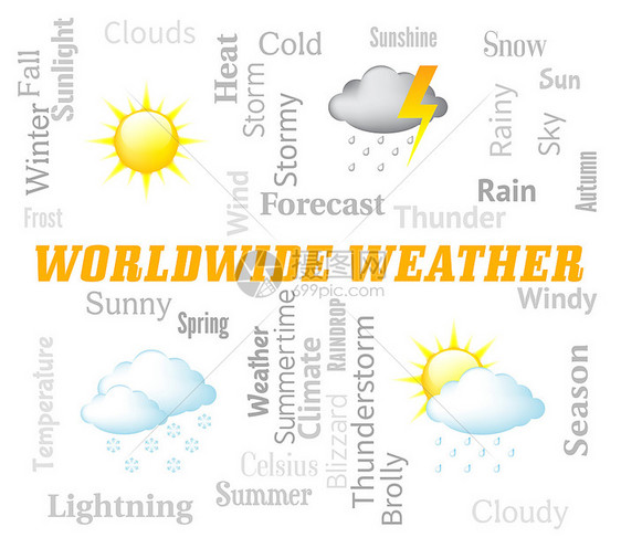 世界天气预报象条件和地球图片