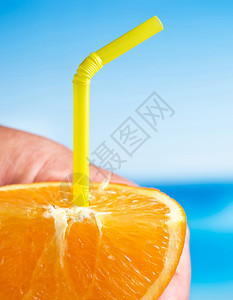 新鲜的果汁代表橙和水果图片