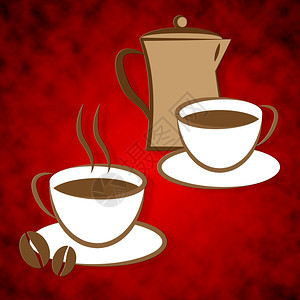 新鲜咖啡图标显示因和食堂的饮料图片