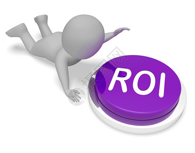 ROI推进按钮的RI字符意味着金融回报3D竞标图片