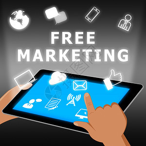 免费营销代表着商业电子营销的三维插图图片