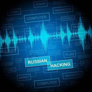 俄文黑入单词和数据信号3d说明图片