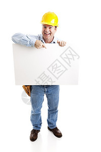 建筑工人的快乐指向白的标志全身被白的隔绝图片