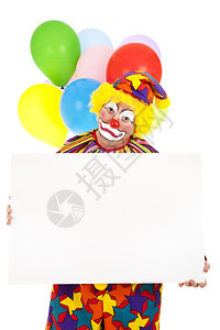 悲哀的小丑拿着空白牌子准备好听你的短信孤立无援图片