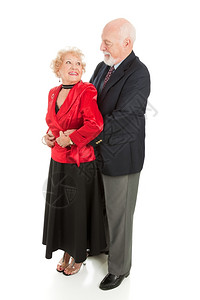 罗马式的老年丈夫把妻子紧抱在一起跳舞全身被隔绝图片