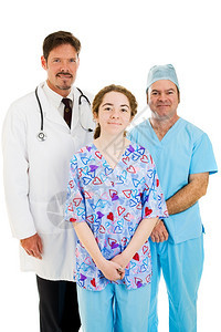 值得信赖的医疗队孤立在白色背景图片