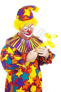有趣的生日小丑把气球扭成动物图片