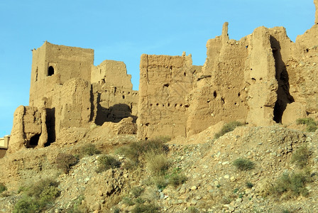 在非洲摩洛哥古老的casbah废墟图片