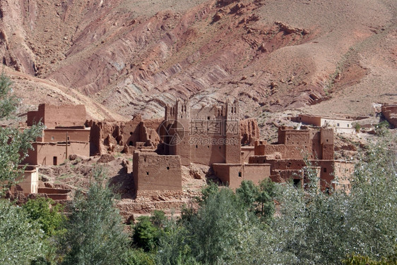 摩洛哥BulmanDodes的Casbah和mountain图片