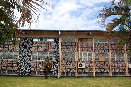 萨摩亚乌波卢岛阿皮图书馆围墙图片